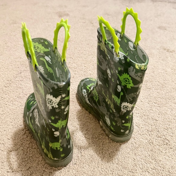 Light Up, Dinosaur Print Kids Rain Boots Size 13 - Picture 4 of 8